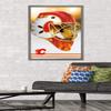 Trends International NHL Calgary Flames - Mask 20 Wall Poster, 34L x 22.4W, Barnwood Framed Version view 2