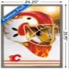 Trends International NHL Calgary Flames - Mask 20 Wall Poster, 34L x 22.4W, Barnwood Framed Version view 3