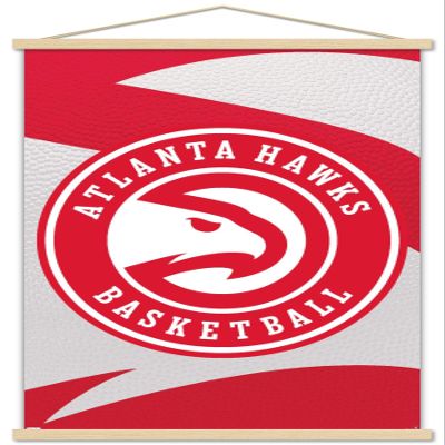 Trends International NBA Atlanta Hawks - Logo 20 Wall Poster, 22.37" x 34.00", Premium Print and Beechwood Hanger Bundle