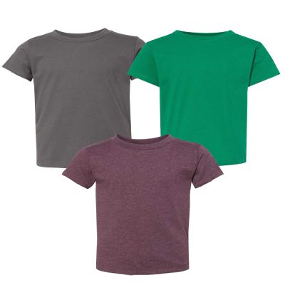 Bella Canvas Multipack Toddler Cotton T-Shirt 3 Pack - Make Your Own Assorted Color Set
