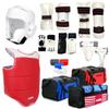 AAMA Complete Taekwondo Sparring Protective Gear Equipment Set w/Shin, Hand, and Foot Guard - White view 1