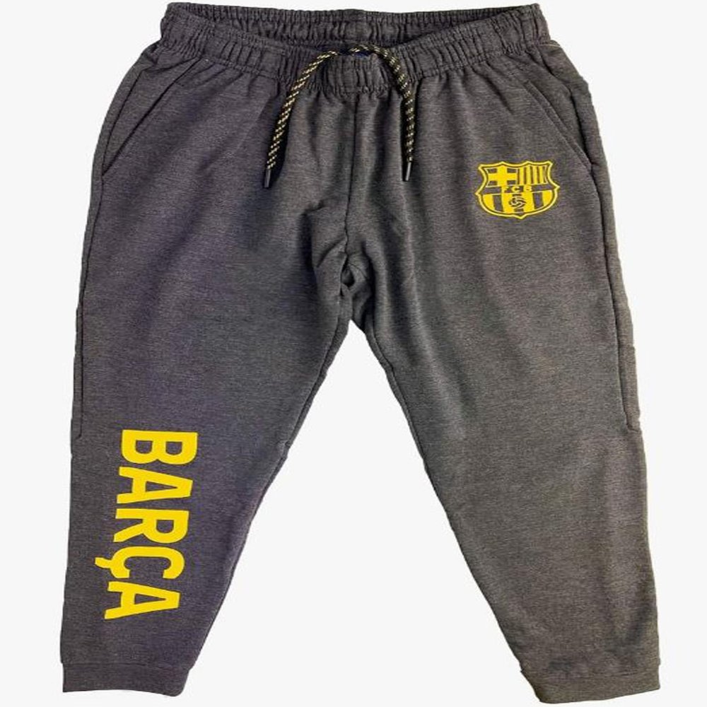 Boys' Barcelona Sweatpants (Reflective Printed Club Logo), Licensed Barcelona Youth Jogger Charcoal Heather (YL)
