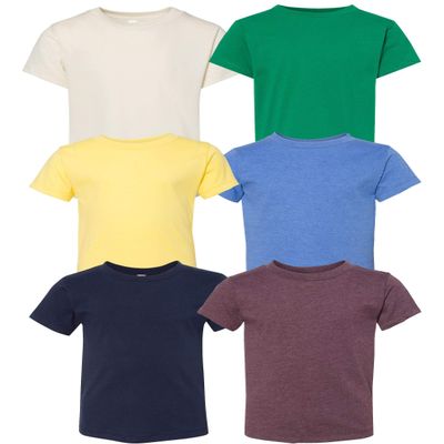 Bella Canvas Multipack Toddler Cotton T-Shirt 6 Pack - Make Your Own Assorted Color Set
