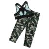 Kaerm Kids Girls Athletic Tracksuit Gymnastics Workout Activewear Cut Out Sport Crop Top Pants Outfits Camouflage Green 14 Years view 4