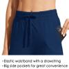 Willit Women's Cotton Sweatpants Yoga Lounge Open Bottom Sports Pants Straight Leg Casual Pants with Pockets Navy Blue XL view 4