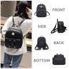 K.E.J. Mini Backpack for Women Bowknot Leather Backpack 3-PCS Cute Small Backpack Purse for Ladies view 3