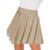 Afibi Casual Mini Stretch Waist Flared Plain Pleated Skater Skirt (XX-Large, Khaki) view 4