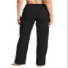 Willit Women's Cotton Sweatpants Open Bottom Yoga Sports Pants Straight Leg Lounge Athletic Pants with Pockets Black XXL view 2