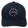 Betsy Ross USA First US Flag American Stars Trucker Embroidered Baseball Hat Cap - Black/Charcoal view 2