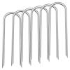 Trampoline Stakes U Shaped Anchors Heavy Duty Metal 12'' - Long Trampolines Ground Wind Stakes for Soccer Goals, Camping Tents, Garden Decoration (6pcs) view 1