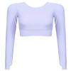 Hansber Women's Criss Cross Compression Crop Top Long Sleeve Yoga Sport Tops Sexy Workout Shirts with Thumb Holes Light_Purple S view 1