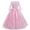 Embroidered Floral Flower Girl Lace Dress for Kids Wedding Bridesmaid Pageant Party Prom Formal Ball Gown Princess Tulle Dresses for Casual Photography Photoshoot Dusty Pink 3-4T view 3