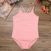 Loyan Kids Girls Jumpsuit Dancewear Spaghetti Straps Solid Color Dance Gymnastics Leotard Pink 8-10 view 4