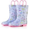 Puddle Play Waterproof Purple Unicorn PVC Rain Boots Easy-On Handles - Size 4 Toddler view 2