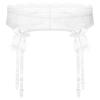 ACSUSS Men Sheer Lace Suspenders Sissy Lingerie Bowknot Elastic Waistband Garter Belt for Stockings White OneSize view 1