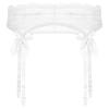 ACSUSS Men Sheer Lace Suspenders Sissy Lingerie Bowknot Elastic Waistband Garter Belt for Stockings White OneSize view 2