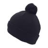 Pacific Headwear Knit Fold Over Pom-Pom Beanie, Navy, OS view 3