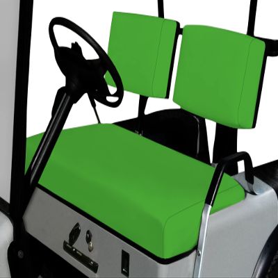 Bar Stool Covers 4 less EZGO Marathon Golf Cart Front Seat Cover Replacement Set Made with Premium Marine Grade Vinyl - Staple On Installation (Lime Green)