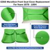 Bar Stool Covers 4 less EZGO Marathon Golf Cart Front Seat Cover Replacement Set Made with Premium Marine Grade Vinyl - Staple On Installation (Lime Green) view 3