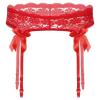 ACSUSS Men Sheer Lace Suspenders Sissy Lingerie Bowknot Elastic Waistband Garter Belt for Stockings Red OneSize view 1