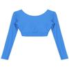 Hansber Women's Criss Cross Compression Crop Top Long Sleeve Yoga Sport Tops Sexy Workout Shirts with Thumb Holes Blue L view 3