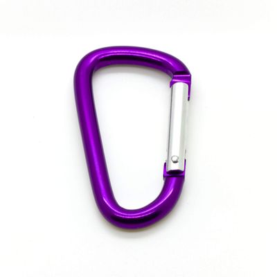 3" Aluminum Carabiner D Shape Buckle Pack, Keychain Clip, Spring Snap Key Chain Clip Hook Buckle (Purple 3" (100 Pack))