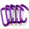 3" Aluminum Carabiner D Shape Buckle Pack, Keychain Clip, Spring Snap Key Chain Clip Hook Buckle (Purple 3" (100 Pack)) view 2