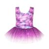 EQSJIU Skirted leotards with skirt for girls gymnastics Purple cloud 7-8 7/8 years old galaxy dance dresses white gradient colors stars view 2