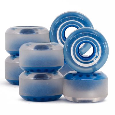 BTFL Outdoor Roller Skate Wheels blue 8-Pack of 38mm x 62mm 80A | Flow Recreational Roller Skate Wheels for Park Ramps Street Bowls Outdoor Quad Skating