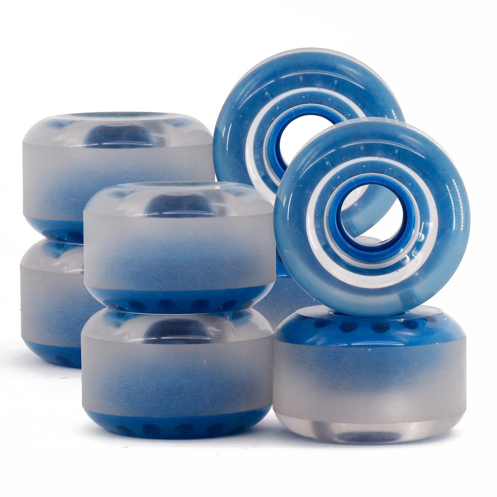 BTFL Outdoor Roller Skate Wheels blue  8-Pack of 38mm x 62mm 80A | Flow Recreational Roller Skate Wheels for Park Ramps Street Bowls Outdoor Quad Skating