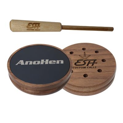 ESH AnoHen Aluminum Walnut Pot Turkey Call with Hickory Striker Anodized Aluminum Surface Walnut Wood Pot Call for Long-Range Hen Yelps & Cutting Easy-to-Run Turkey Call for Beginners & Pros