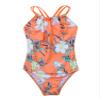 YONGHS Toddler Baby Girls One Piece Bikini Swimsuits Printed Swimwear Jumpsuits Summer Beach Bathing Suits Orange 14 view 1