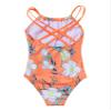 YONGHS Toddler Baby Girls One Piece Bikini Swimsuits Printed Swimwear Jumpsuits Summer Beach Bathing Suits Orange 14 view 2