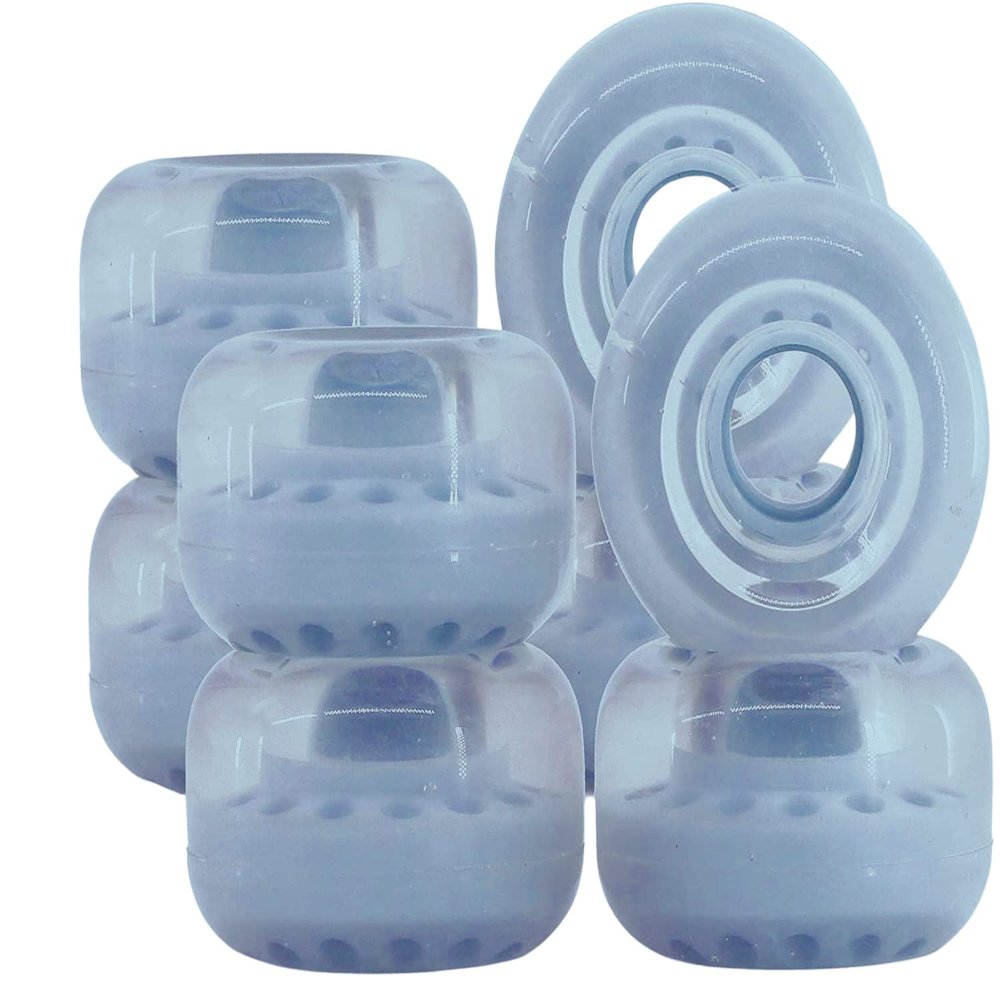 BTFL Outdoor Roller Skate Wheels light blue  8-Pack of 38mm x 62mm 80A | Flow Recreational Roller Skate Wheels for Park Ramps Street Bowls Outdoor Quad Skating