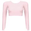Hansber Women's Criss Cross Compression Crop Top Long Sleeve Yoga Sport Tops Sexy Workout Shirts with Thumb Holes Pink L view 1