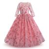 Little Big Girl Flower Tulle Dress Princess Pageant Birthday Party Wedding Formal Floor Long Dance Evening Maxi Gown Cameo Brown 11-12 Years view 1