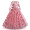 Little Big Girl Flower Tulle Dress Princess Pageant Birthday Party Wedding Formal Floor Long Dance Evening Maxi Gown Cameo Brown 11-12 Years view 3