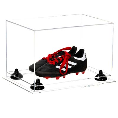 Better Display Cases Acrylic Kids Shoes Display Case - Medium Rectangle Box with Clear Case, Black Risers and Clear Base 12" x 8.25" x 8" (A004, V41)