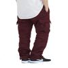 AIRNINE Men's Fleece Cargo Sweatpants Heavyweight S-6XL (Burgundy, Small) view 2