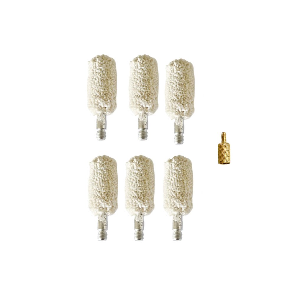 Bore Baby 12 Gauge Bore Mop Gun Cleaning Brushes for 12ga Shotgun Cleaning (6 Pieces)
