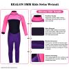 REALON Kids Wetsuit for Girls Boys Toddler and Youth 3mm Neoprene Child Full Wet Suits Warm in Cold Water Thermal Swimsuit Back Zip for Swimming Diving Jet Skiing Surfing view 3