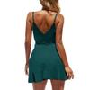 CASURESS Women Dress Summer V Neck Mini Floral Print Swing Dress Sleeveless Spaghetti Strap Skater Dresses with Belt (X-Large, Green) view 2