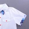 MYGBCPJS Little Boys 2Pcs Summer Outfits Set Short Sleeve Clothes Bowtie Button-Down Shirt + Plaid Shorts view 4