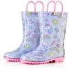 Puddle Play Waterproof Purple Unicorn PVC Rain Boots Easy-On Handles - Size 11 Little Kid view 2