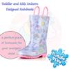 Puddle Play Waterproof Purple Unicorn PVC Rain Boots Easy-On Handles - Size 11 Little Kid view 4