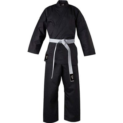 ChoCho Track Karate Suit GI Adult Student Aikido Martial Arts Free Belt Kids 110cm to 200cm (00/120cm, Black)