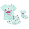Matching Girls&Dolls Pajamas Mint Green Unicorn Pj Sets Short Sleeve Sleepwear,4t 5t view 1