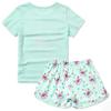 Matching Girls&Dolls Pajamas Mint Green Unicorn Pj Sets Short Sleeve Sleepwear,4t 5t view 2