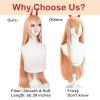 LABEAUT Orange Cosplay -Power Wig + Horns for Girls Women Anime Long Straight Halloween Party Hair Wig with Cap view 2