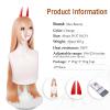 LABEAUT Orange Cosplay -Power Wig + Horns for Girls Women Anime Long Straight Halloween Party Hair Wig with Cap view 4